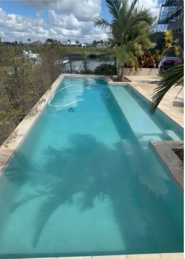Pool crystal clear after a Deep Blue green-to-clean