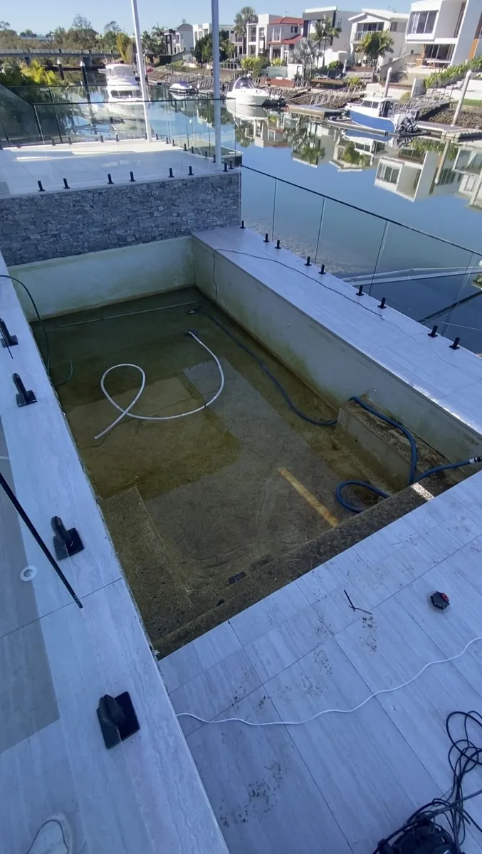Empty pool prepped by Deep Blue on the Gold Coast